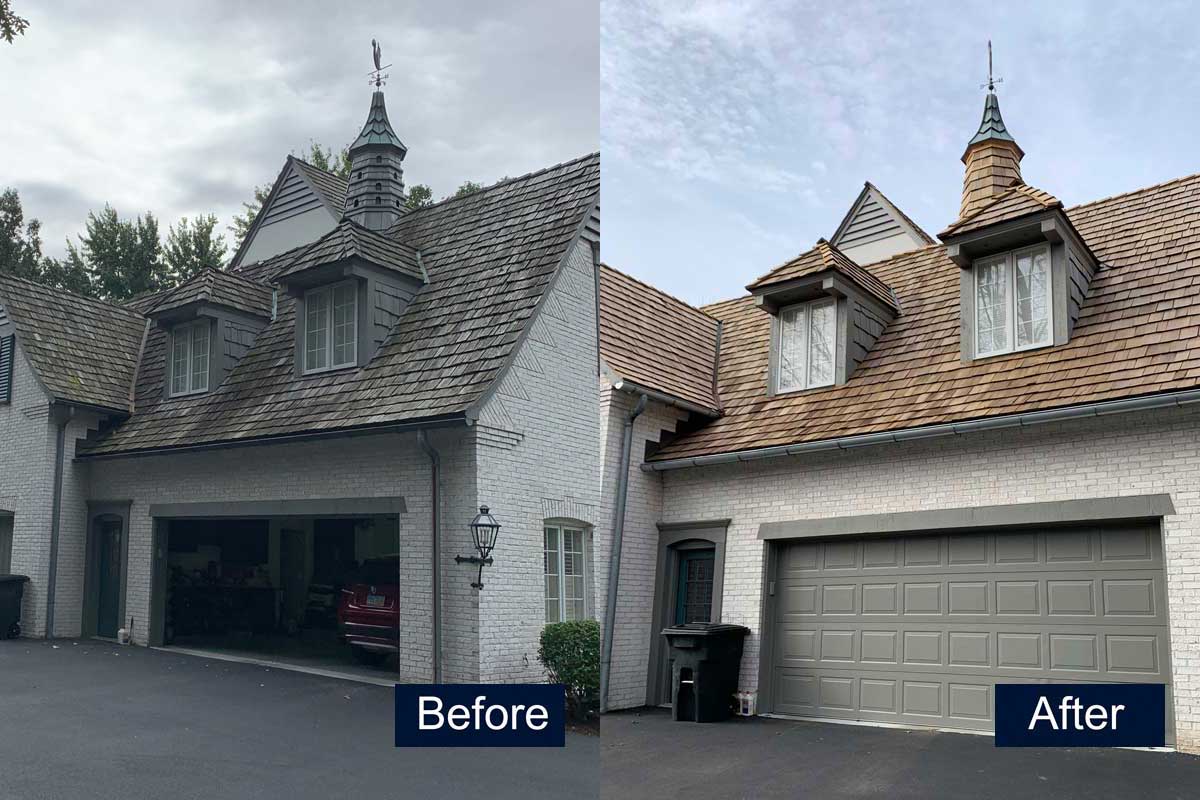 Roof project before & after