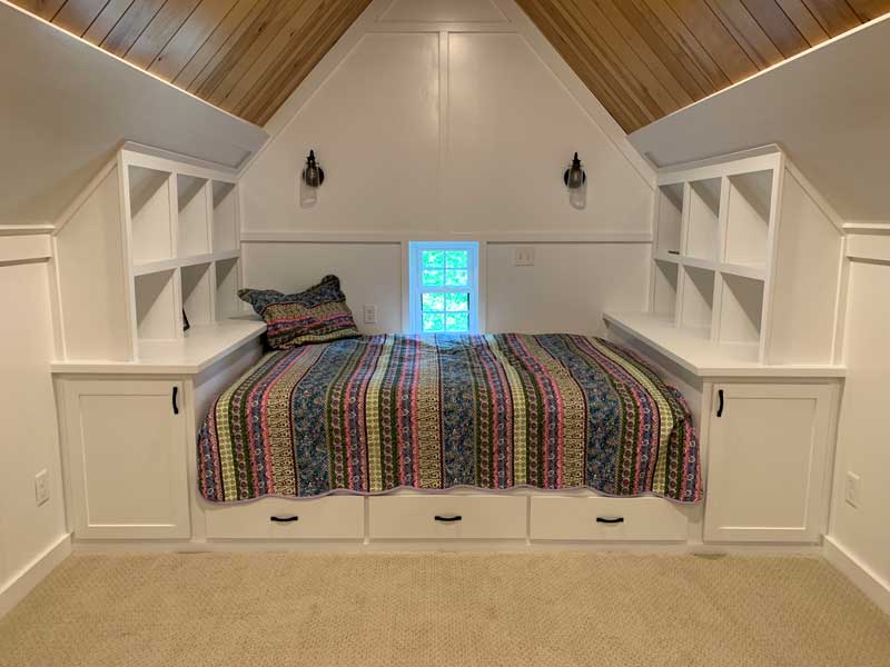 Bonus Room Storage and Bed View