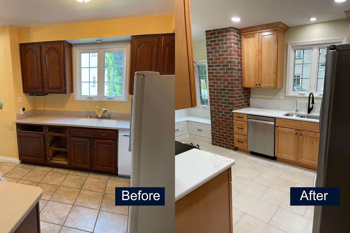Kitchen Sink Wall Before & After