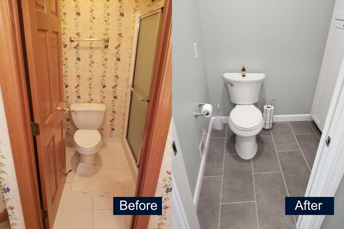 Bathroom Toilet and Storage Before & After