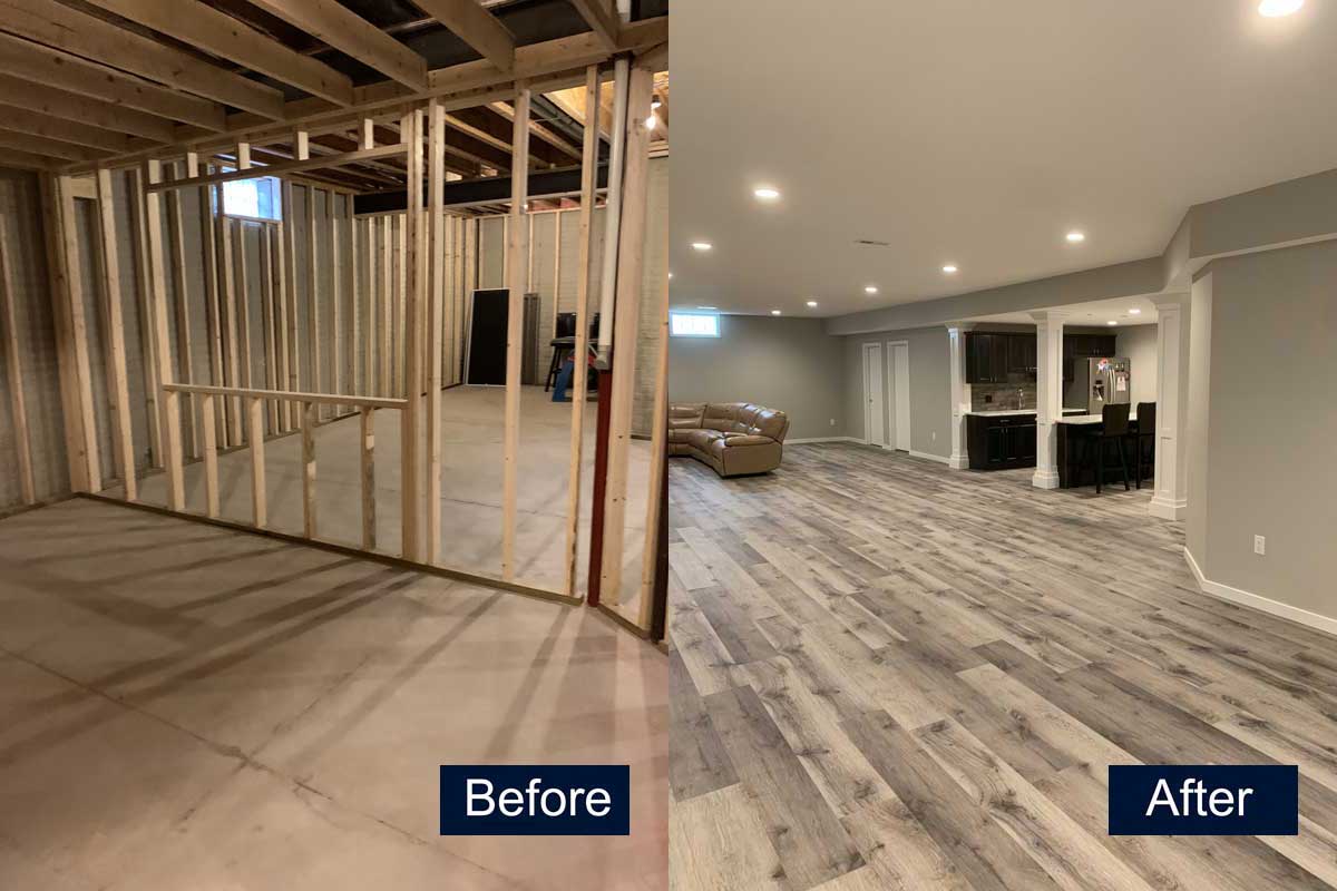Basement Before and After